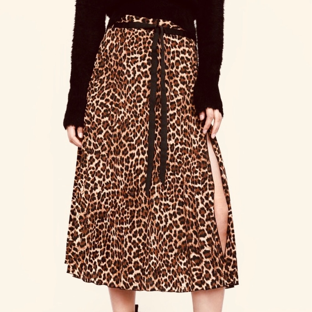 Zara leopard print midi skirt